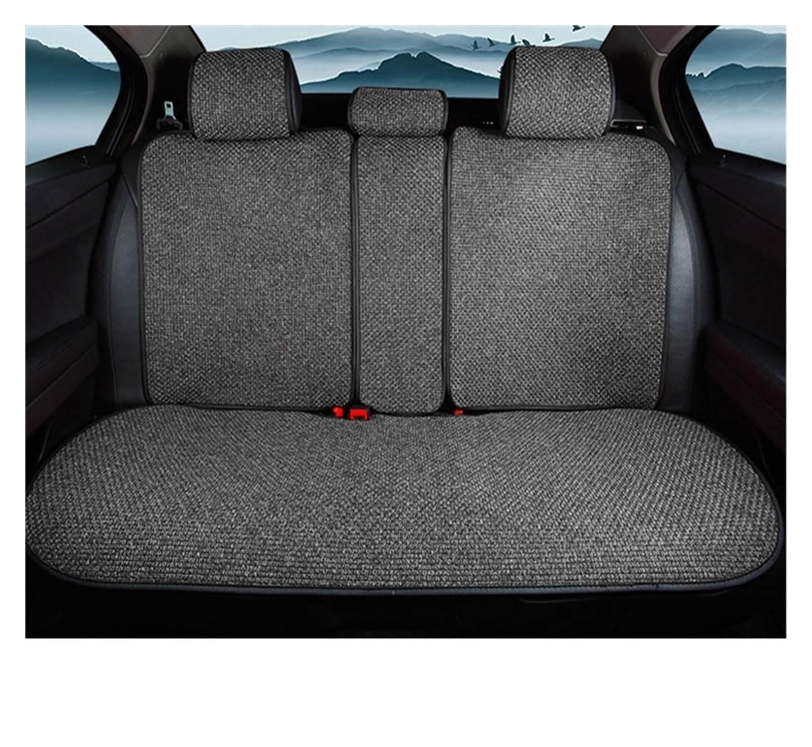 Vordersitzbezüge Autositzbezug Flachs Auto Stuhl Kissen Sitz Rückenlehne Set Schutz Universal Für LKW SUV Van(Grey,Rear 1 pcs) von SHOUXI