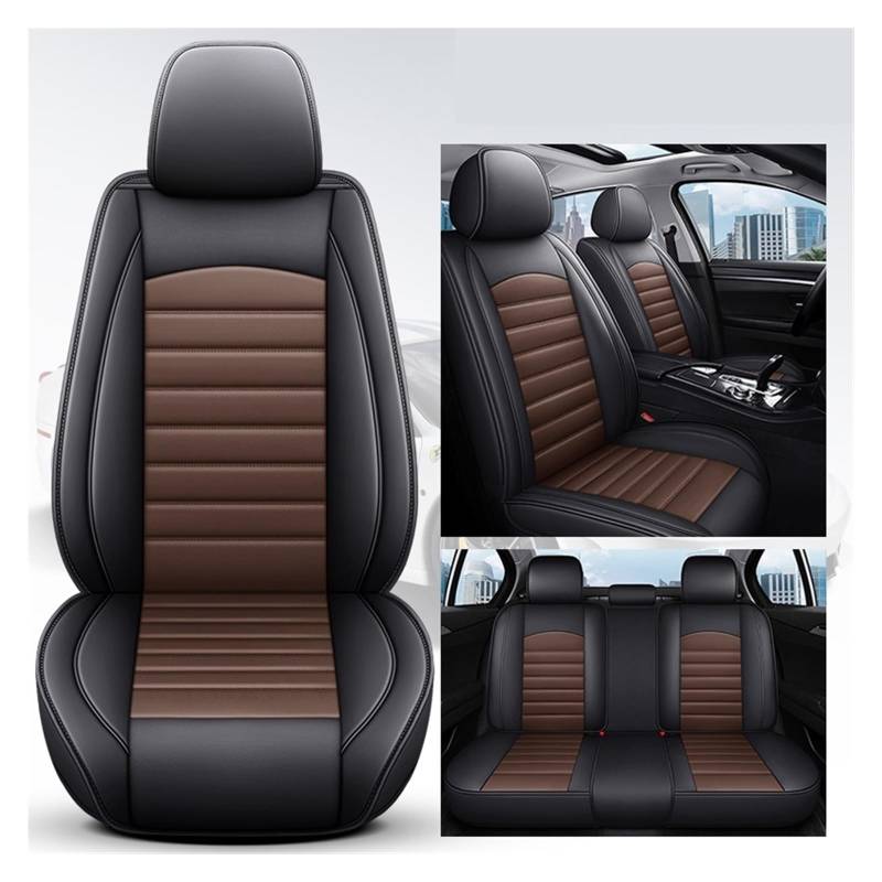 Vordersitzbezüge PU Auto Innen Zubehör Sitzbezug Für E65 7 Serie E38 F01 F02 F03 F04 G11 G12(Black Coffee,5 Seat) von SHOUXI