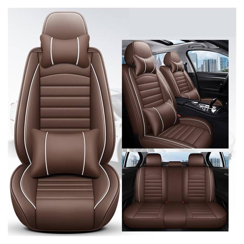 Vordersitzbezüge PU Auto Innen Zubehör Sitzbezug Für E65 7 Serie E38 F01 F02 F03 F04 G11 G12(Coffee,5 Seat) von SHOUXI