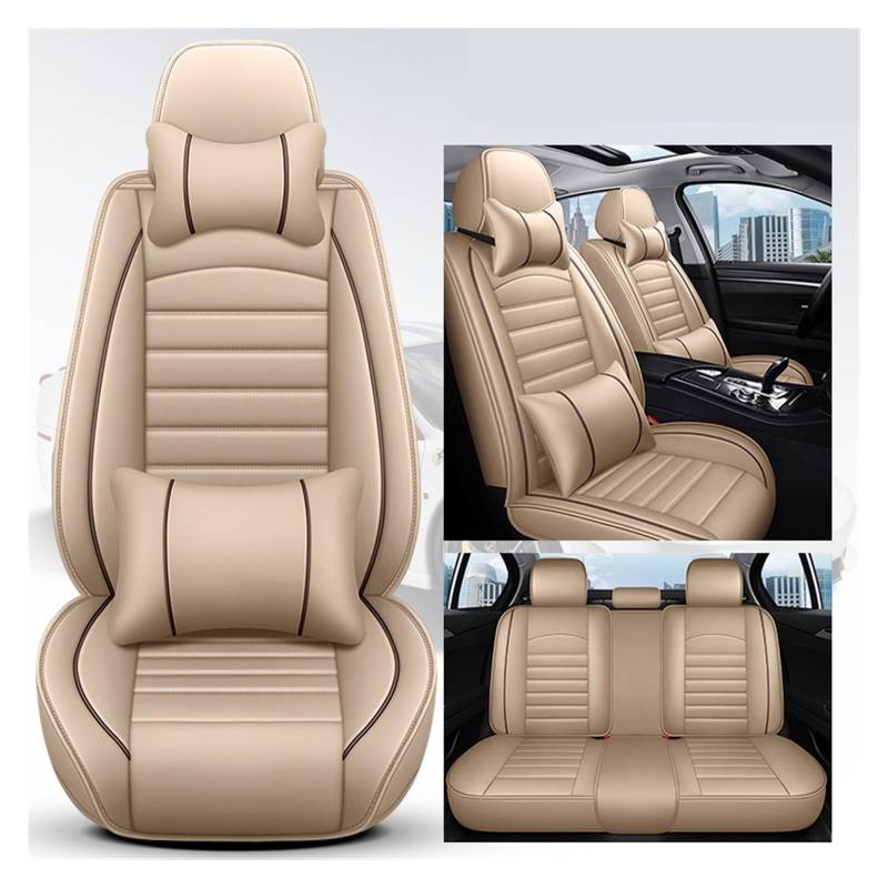 Vordersitzbezüge PU-Autositzbezug Für XC60 XC90 XC40 XC70 S60L C30 S80 S90 V50 V60 Innenzubehör(Beige,5 MecT) von SHOUXI