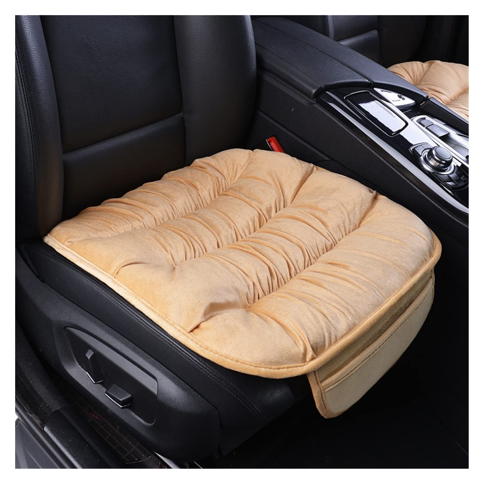 Vordersitzbezüge Plüsch Baumwolle Auto Sitzbezug Winter Umgeben Warm Für Sitz Schutz Matte Innen Zubehör(Beige,EIN) von SHOUXI