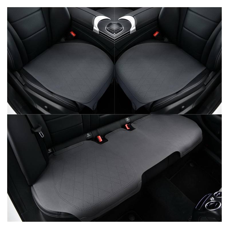 Vordersitzbezüge Sommer Auto Sitz Abdeckung Luxus Fahrzeug Fahrer Sitzkissen Stuhl Protector Auto Innen Zubehör Matte Universal(Grey,3 stücke) von SHOUXI