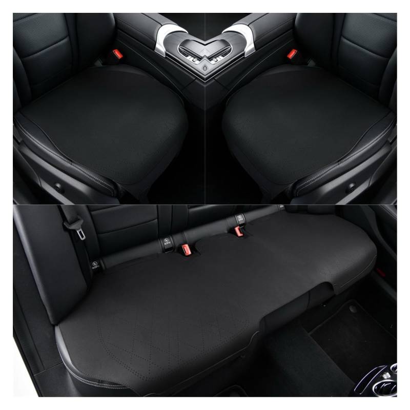 Vordersitzbezüge Sommer Auto Sitz Abdeckung Luxus Fahrzeug Fahrer Sitzkissen Stuhl Protector Auto Innen Zubehör Matte Universal(Schwarz,3 stücke) von SHOUXI