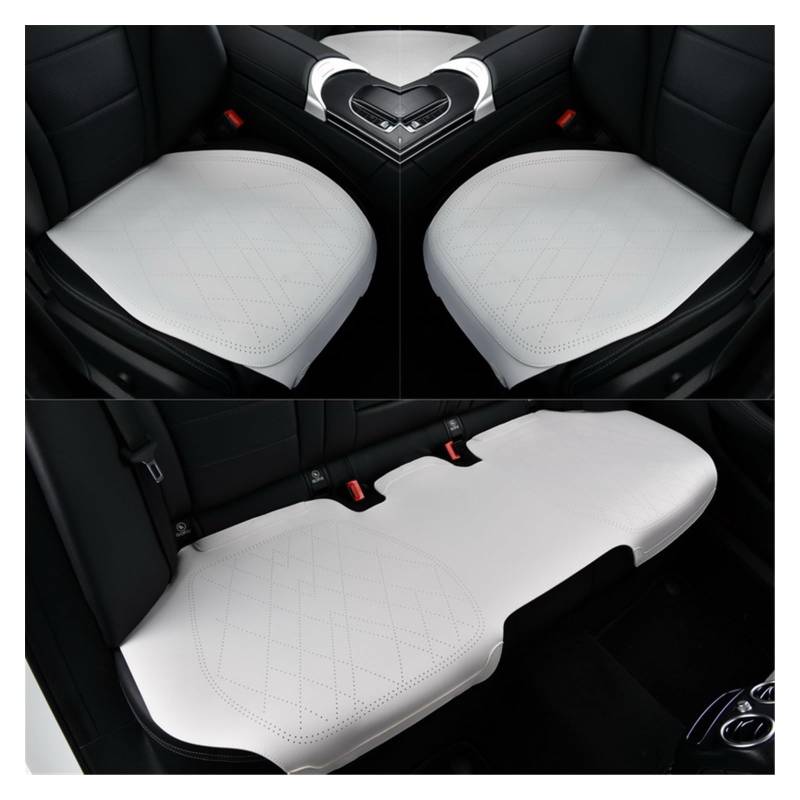 Vordersitzbezüge Sommer Auto Sitz Abdeckung Luxus Fahrzeug Fahrer Sitzkissen Stuhl Protector Auto Innen Zubehör Matte Universal(Weiß,3 stücke) von SHOUXI