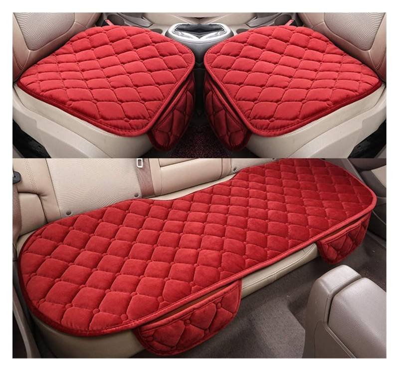 Vordersitzbezüge Winter Universal Auto Pad Auto Kissen Sitz Schutz Matte Vordersitz Kissen(Rot) von SHOUXI