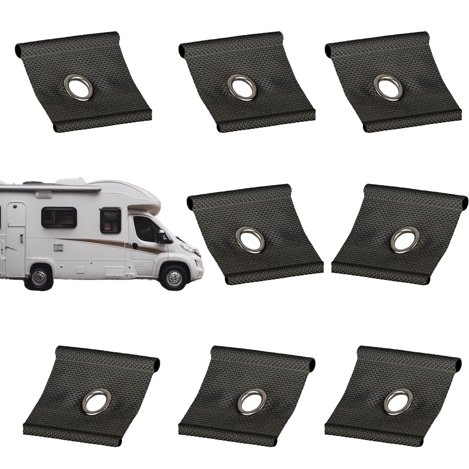 8 x KederöSe für Kederschiene,Schwarz 5/6 mm – 7/8 mm,AufhäNgeöSe für Kederschiene,für Wohnmobil, Wohnwagen ZubehöR,Langlebige KederöSen,Camping-öSe Markisenhaken,Kederleiste VorzeltöSe (schwarz) von SHPUJUN