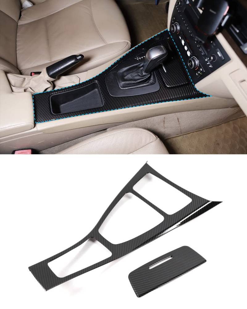 Auto Center Control Trim für BMW E90 E92 3er Serie 318i 325i (2005-2012) – Schalthebelabdeckung im Carbon-Look von SHSBSCAR