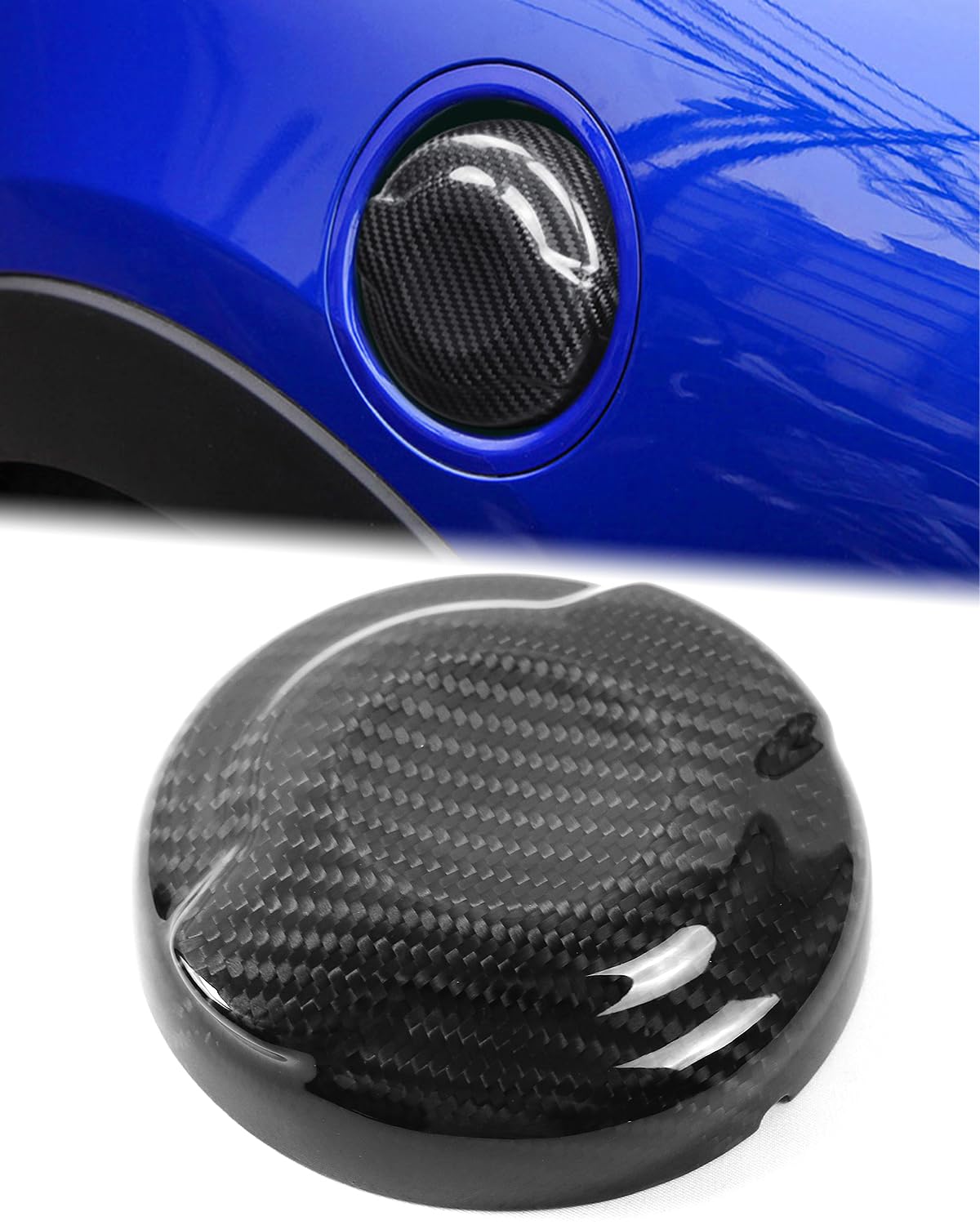 Carbon Fiber Fuel Tank Gas Filler Lid Door Cap Case Cover,for Mini Cooper F Series (2.0T R55 Clubman R56 Hatchback 2007-2013) Black von SHSBSCAR