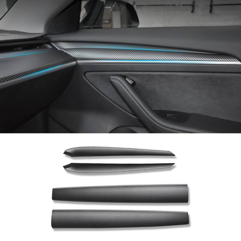 Carbon Fibre Model Armaturenbrett Abdeckung für Tesla Model Y, Mittelkonsole Panel Auto Innenraum Zubehör Aufkleber für Tesla Model 3 2021 2022（carbon matt） von SHSBSCAR