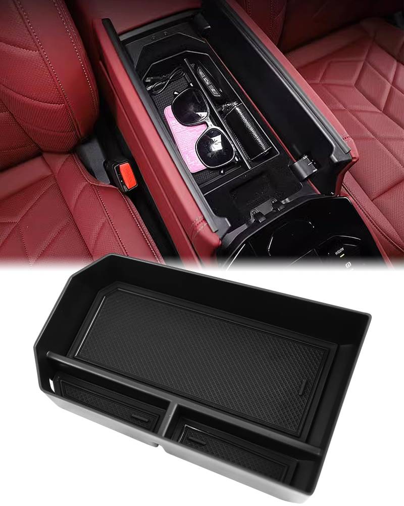 G60 NEW 2024 Center Console Organizer,für BMW G60 525 530 2024 Zubehör Mittelkonsole Organizer,G60 Armlehne Storage Box Glove Console Tray von SHSBSCAR