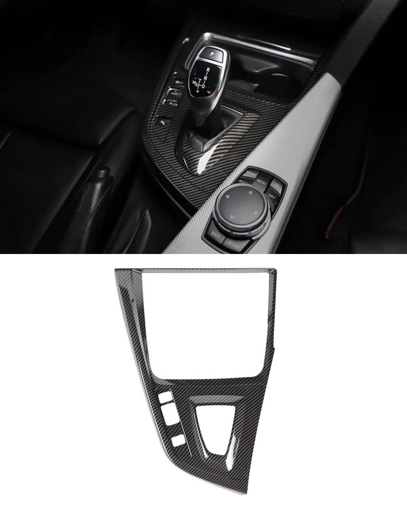 Kohlefaser-Stil Schalthebel Abdeckung Rahmen Aufkleber Innenverkleidung für BMW F30 F31 F34 3er, F32 F33 F36 4er (2013-2015) von SHSBSCAR