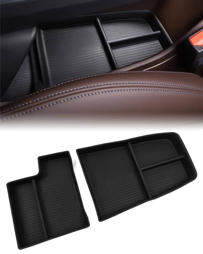 X1 Konsole Armlehne Organizer,für BMW X1 U11 xDrive25i 2023 2024 Untere Ablage, 2PCS Untere Konsole Organizer Tray, TPE Under Console Storage Box Organizer Tray von SHSBSCAR