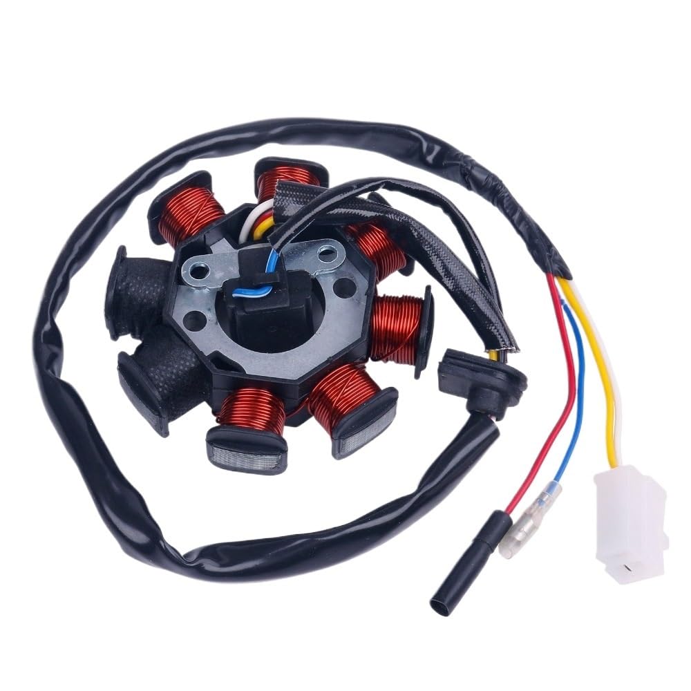 Spule Magneto Zündspule GY6 49cc 50cc 8-Spulen Magneto Lichtmaschine Stator Für 139QMB 139QMA Motorrad Motor Stator Spule Zündung (Dual Zündspulen) von SHSUBF