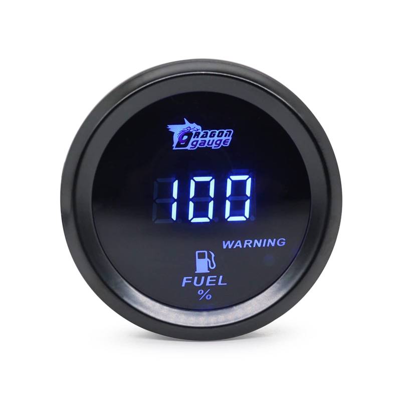 SHUAIGUO 2inch 52MM Universal Auto Tankanzeige Meter mit Digitalanzeige Auto Tankanzeige 240-33 Ohm Blaue LED/Rote LED 12V von SHUAIGUO