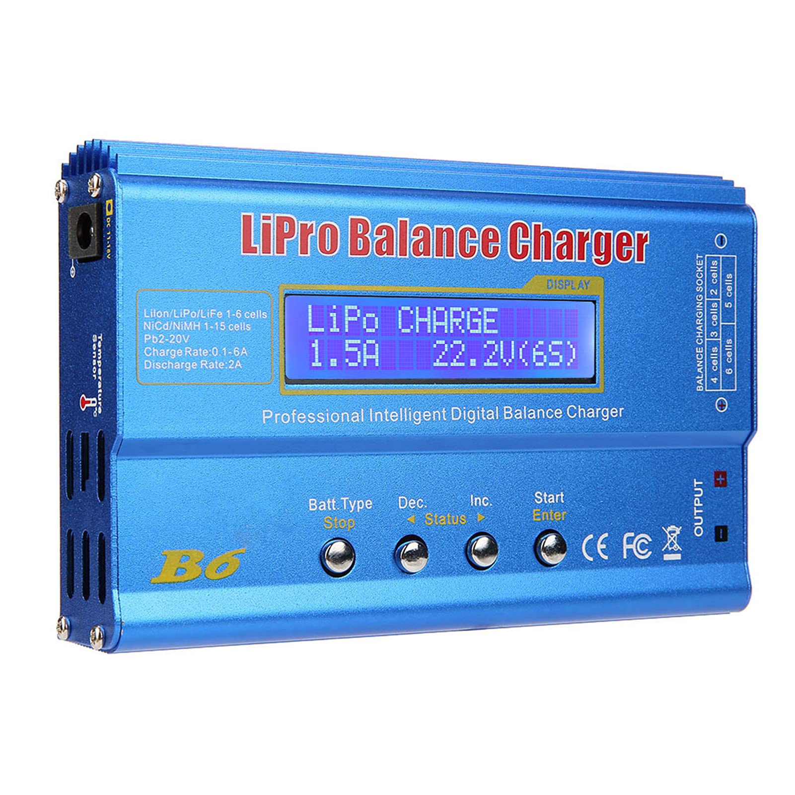 SHUAIGUO 80W 6A ladegerät Balancer,Lipo Batteriebilanzladegerät Entlader für LiPo,Li-Ion,Li-Fe,LiHV-Batterie(1-6S),NiMH,NiCd (1-15S),Rc Hobby Batteriebilanzladegerät von SHUAIGUO