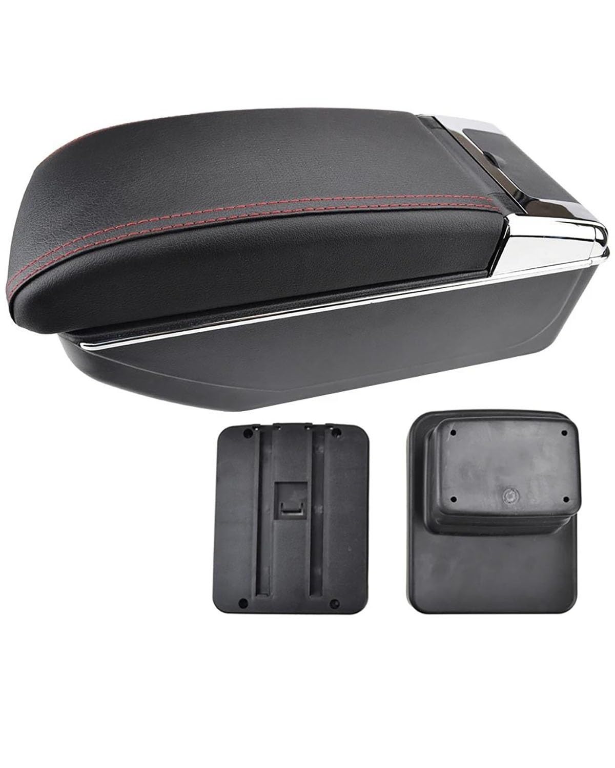 Armlehnen Mittelkonsolen Für CX-3 Für CX3 Für CX 3 2015 2016 2017 2018 Auto Armlehne Dual Arm Rest Tasse Halter Center Konsole Box Leder Armlehnenbox(Red Thread) von SHUGWA