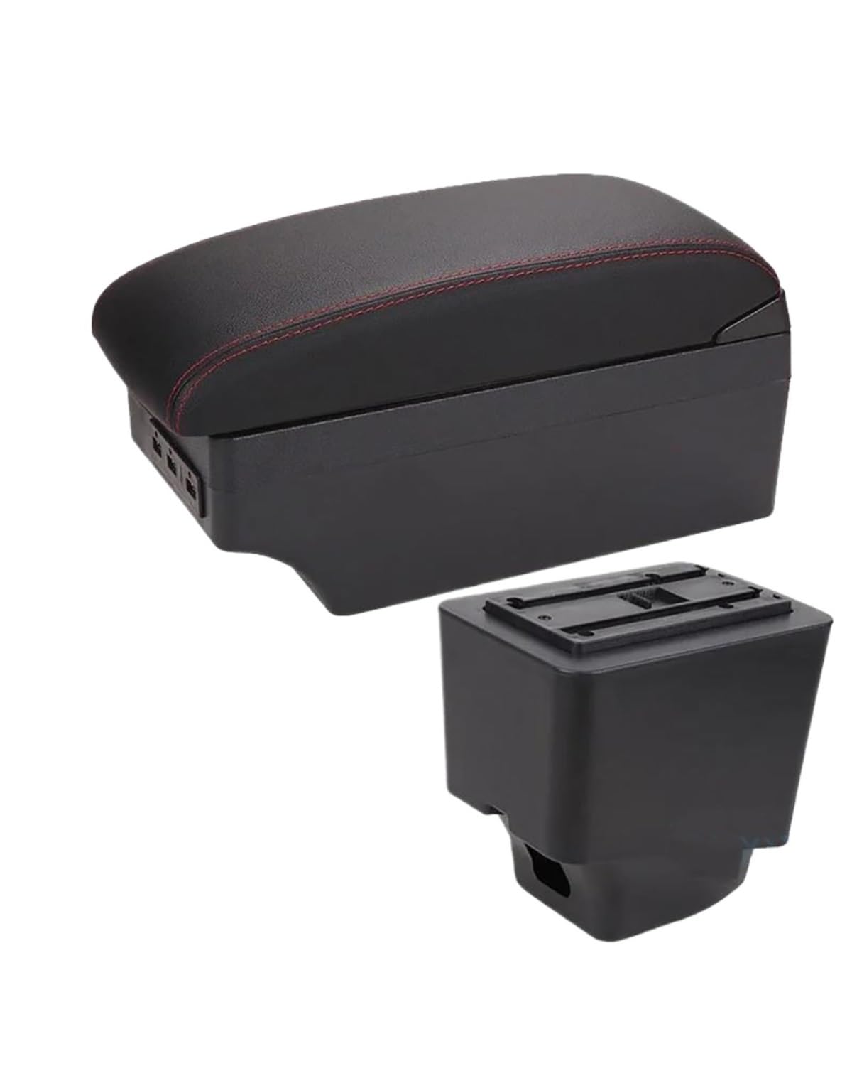 Armlehnen Mittelkonsolen Für Captur 2018 2019 2020 2021 Auto Armlehne Armlehne Box Auto Zubehör Lagerung Box Innen Teile USB Armlehnenbox(A1 Black red 7USB) von SHUGWA