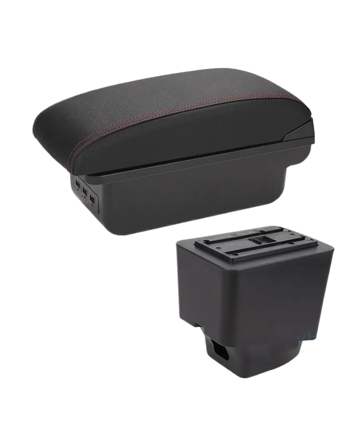 Armlehnen Mittelkonsolen Für Captur 2018 2019 2020 2021 Auto Armlehne Armlehne Box Auto Zubehör Lagerung Box Innen Teile USB Armlehnenbox(B1 Black red 3USB) von SHUGWA