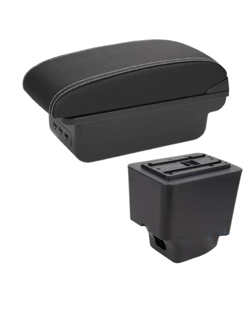 Armlehnen Mittelkonsolen Für Captur 2018 2019 2020 2021 Auto Armlehne Armlehne Box Auto Zubehör Lagerung Box Innen Teile USB Armlehnenbox(B3 Black White 3USB) von SHUGWA