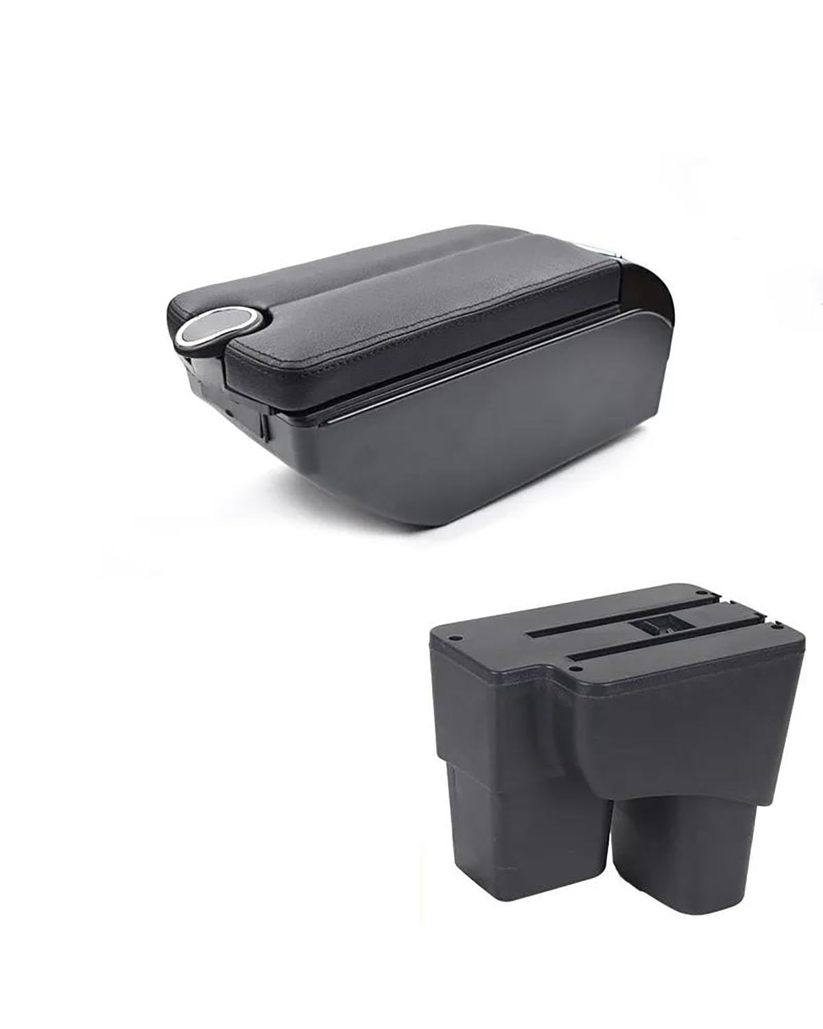 Armlehnen Mittelkonsolen Für Kia Für Pegas 2017 2018 2019 2020 Auto Armlehne Leder USB Arm Rest Lagerung Box Center Konsole Kissen Innen Auto-Styling Armlehnenbox(F Black Thread) von SHUGWA