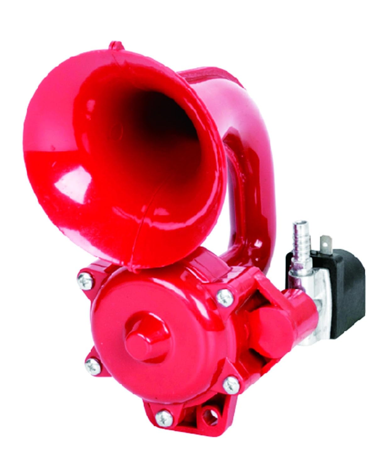 Auto Horn Universelle Lufthupe Geeignet Für Alle Arten Von LKWs Schwarz Rot 12 V 24 V Automobilelektronik Super Laut Hoch Und Niedrig mit Kompressor Lufthorn(Red 24V) von SHUGWA