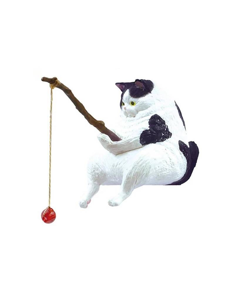 Auto innenspiegel anhänger 1PC Kreative Angeln Katze Auto Innen Dekoration Handwerk Nette Harz Auto Miniatur Figuren Ornamente Zubehör Kleine Geschenke Rückspiegel Anhänger Auto(A1) von SHUGWA