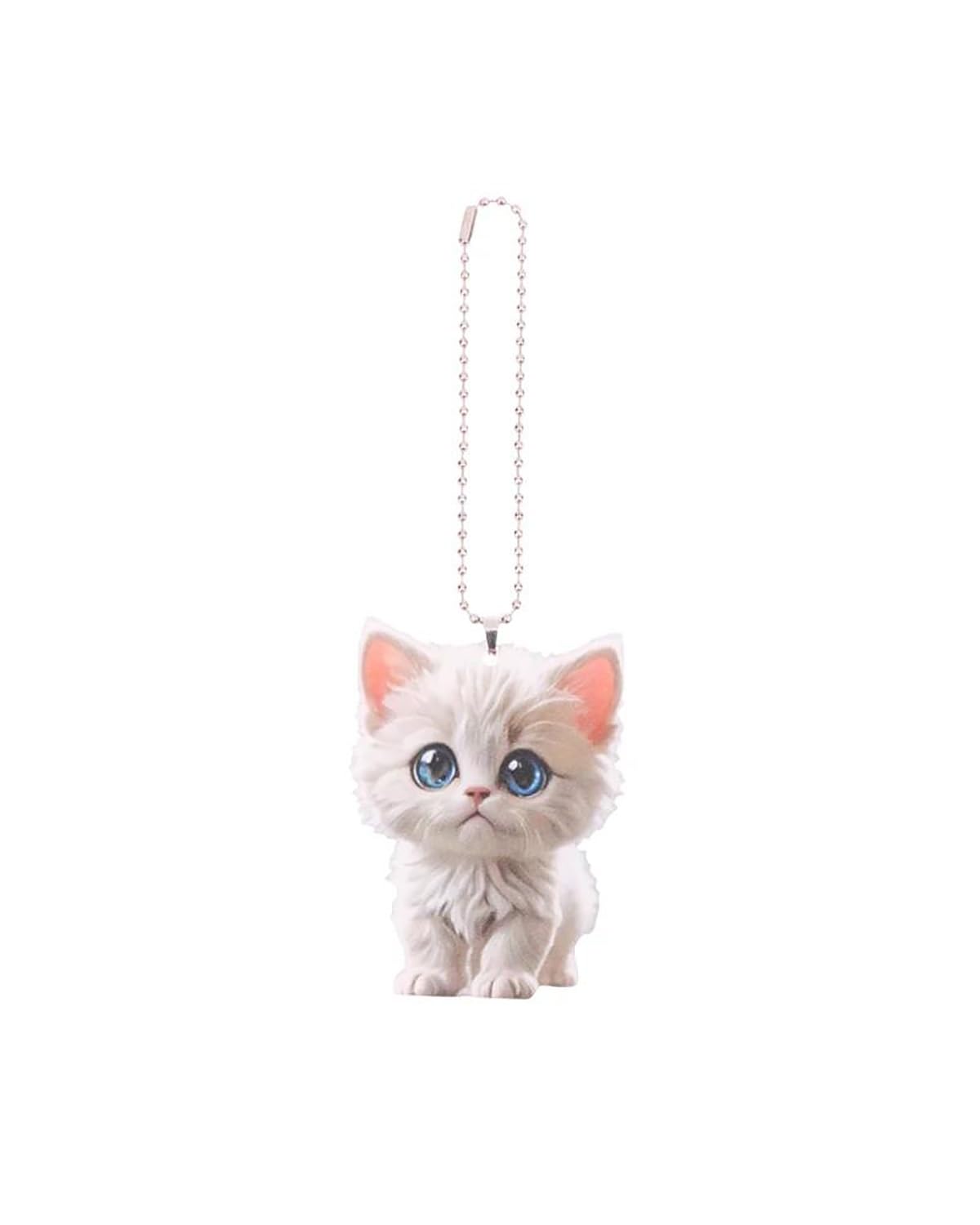 Auto innenspiegel anhänger 1PC Nette 2D Katze Acryl Weihnachten Ornament Auto Rückspiegel Hängen Anhänger Auto Innen Dekor Weihnachten Ornamente Dekor Geschenk Rückspiegel Anhänger Auto(A6) von SHUGWA