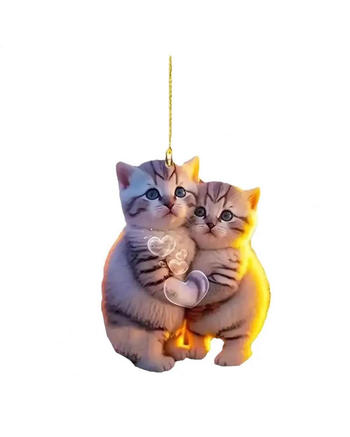 Auto innenspiegel anhänger 2 Stück Acryl Paar Katze Hängen Dekoration Auto Rückspiegel Kätzchen Ornament Schlüssel Bund Rucksack Tier Anhänger Geburtstags Geschenk Rückspiegel Anhänger Auto von SHUGWA