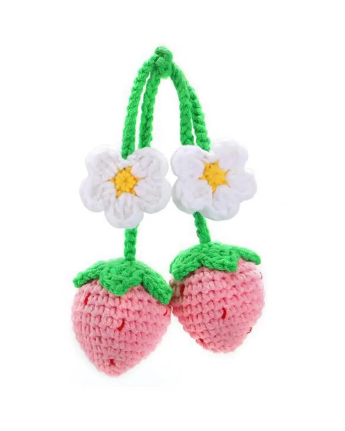 Auto innenspiegel anhänger 2 Stück Rückspiegel Anhänger Kreative Niedliche Auto Rückspiegel Erdbeeren Ornament Ästhetische Auto Hängen Anhänger Rückspiegel Anhänger Auto(Pink) von SHUGWA