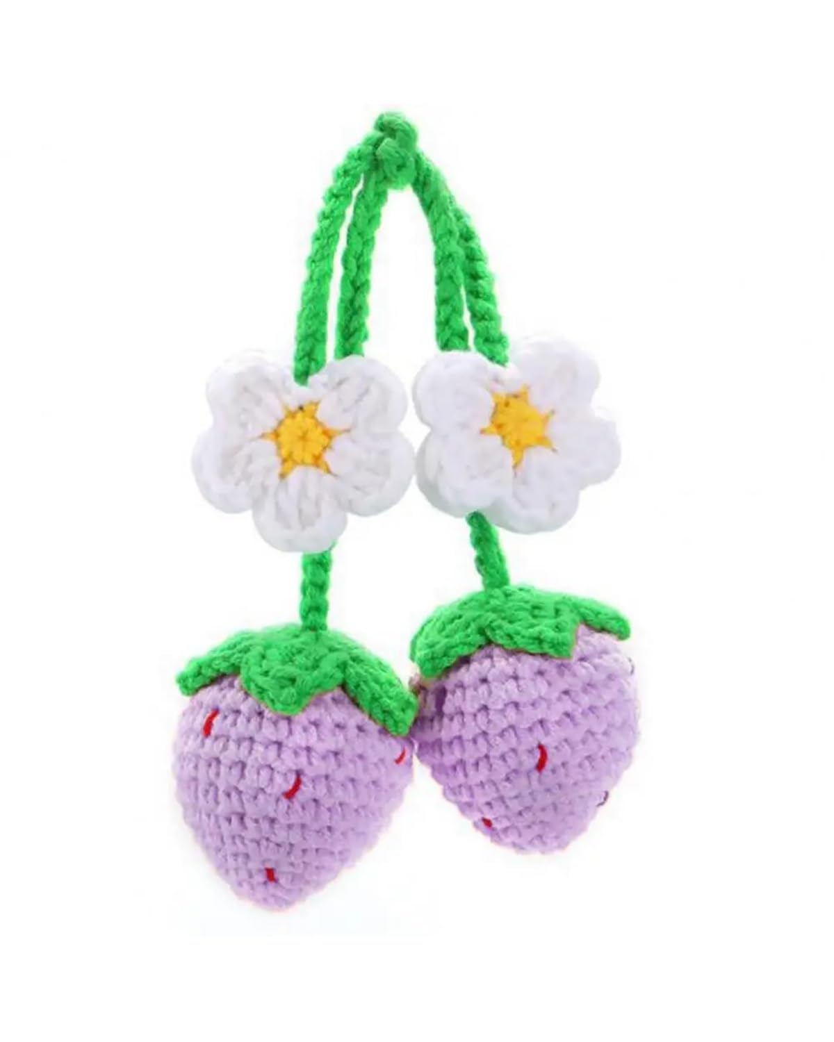 Auto innenspiegel anhänger 2 Stück Rückspiegel Anhänger Kreative Niedliche Auto Rückspiegel Erdbeeren Ornament Ästhetische Auto Hängen Anhänger Rückspiegel Anhänger Auto(Purple) von SHUGWA