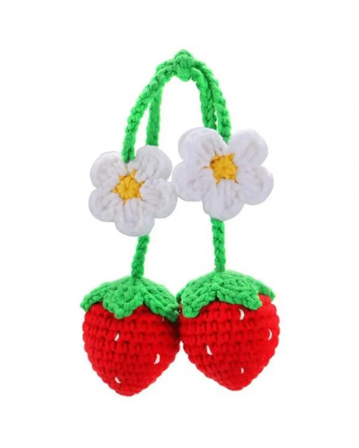 Auto innenspiegel anhänger 2 Stück Rückspiegel Anhänger Kreative Niedliche Auto Rückspiegel Erdbeeren Ornament Ästhetische Auto Hängen Anhänger Rückspiegel Anhänger Auto(Red) von SHUGWA