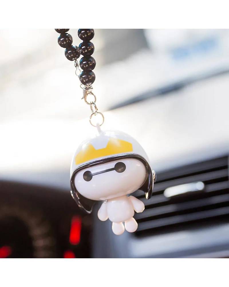 Auto innenspiegel anhänger Anime Figur Cartoon Filme Kapitän Amerika Iron Man Modell Auto Ornament Auto Rückspiegel Hängen Anhänger Zubehör Rückspiegel Anhänger Auto(White Iron Man) von SHUGWA