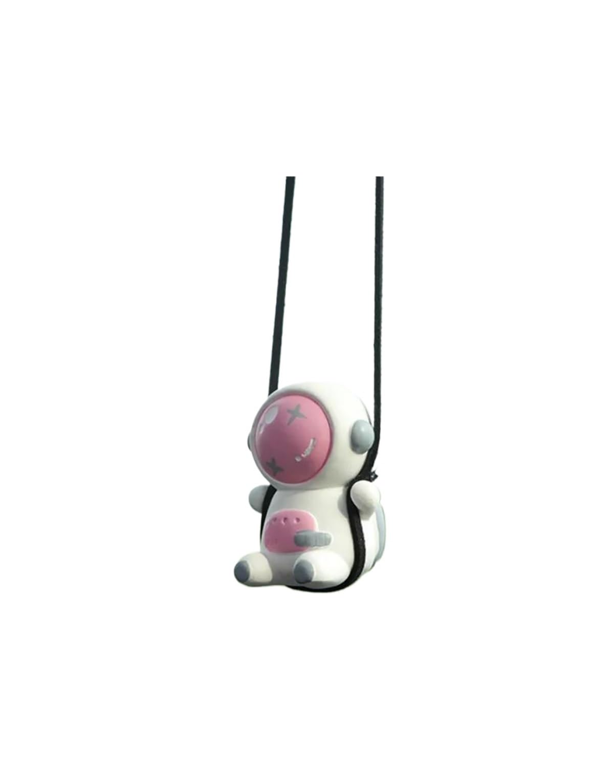 Auto innenspiegel anhänger Gips Schaukel Astronaut Auto Anhänger Cartoon Roboter Rückspiegel Auto Innen Zubehör Auto Dekoration Aromatherapie Ornament Rückspiegel Anhänger Auto(Pink) von SHUGWA