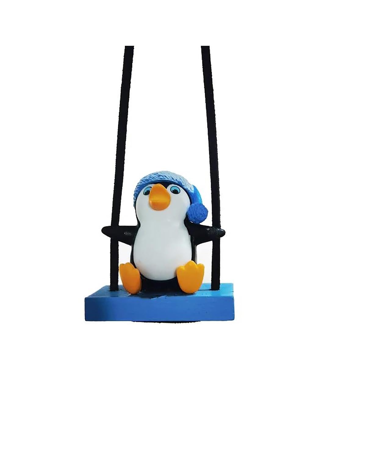 Auto innenspiegel anhänger Schaukel Schlitten Pinguin Auto Anhänger Gentleman Pinguin Auto Rückspiegel Dekoration Auto Innen Zubehör Tier Puppe Spielzeug Rückspiegel Anhänger Auto(Blue hat Penguin) von SHUGWA