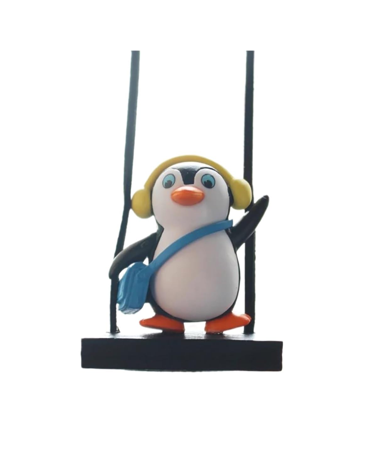 Auto innenspiegel anhänger Schaukel Schlitten Pinguin Auto Anhänger Gentleman Pinguin Auto Rückspiegel Dekoration Auto Innen Zubehör Tier Puppe Spielzeug Rückspiegel Anhänger Auto(Headset Penguin) von SHUGWA