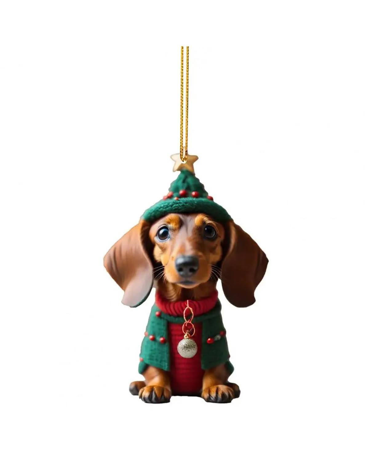 Auto innenspiegel anhänger Tragen Mütze Glocke Auto Hund Anhänger Lebendige Erscheinung Lustige Hund Weihnachts Baum Ornament Auto Rückspiegel Dekoration Rückspiegel Anhänger Auto(B) von SHUGWA