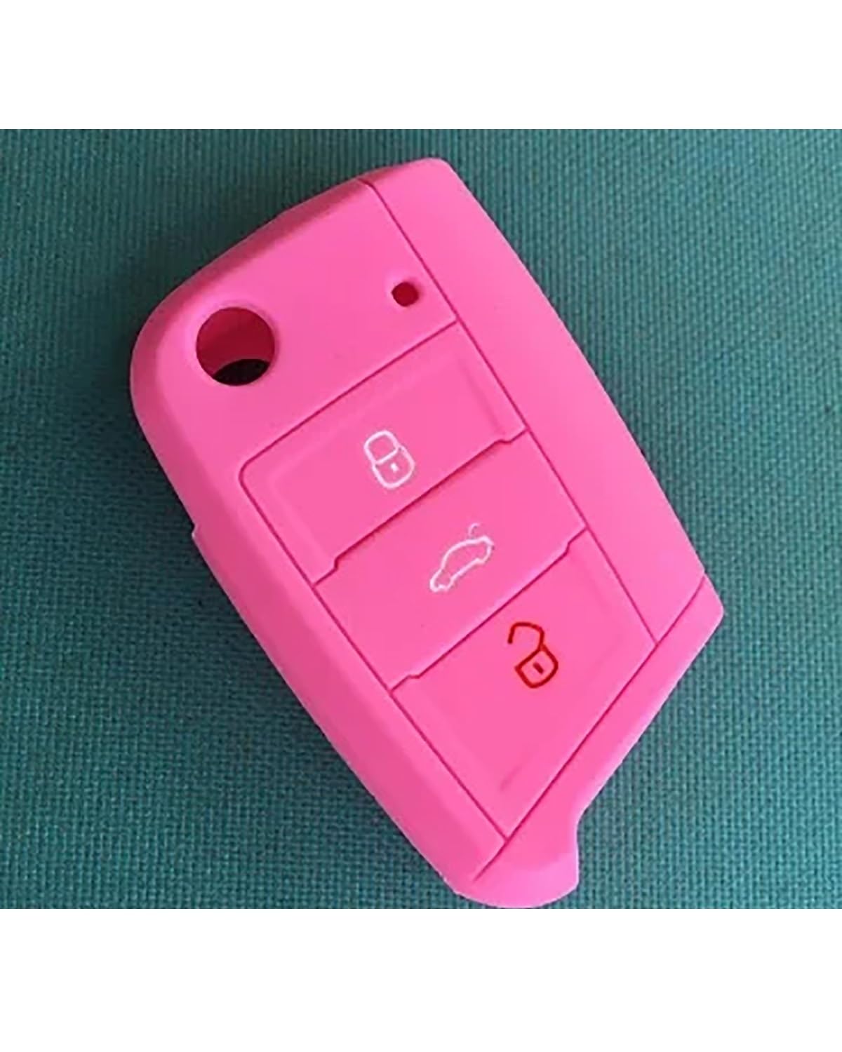 Funkschlüsseletui 1 Stück Silikonhülle Für Golf 7 Für MK7 Golf7 Für Octavia Für A7 Shell Für GTI 2013 2014 Neue Schlüsselabdeckung Schutztasche Autoschlüsselgehäuse(Pink) von SHUGWA