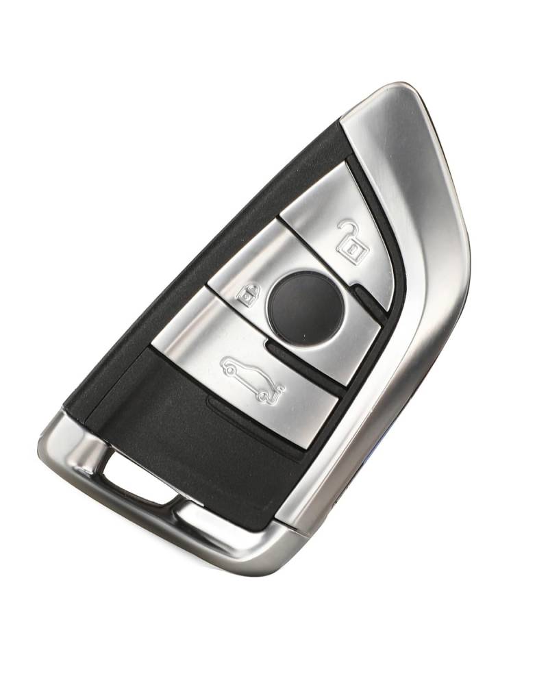 Funkschlüsseletui 3/4 Tasten Fernbedienung Autoschlüssel Keyless Entry Fob Für F CAS4 5 7 Serie Für X5 Für X6 2014-2016 Mit Einsteckschlüssel Autoschlüsselgehäuse(3buttons siliver) von SHUGWA