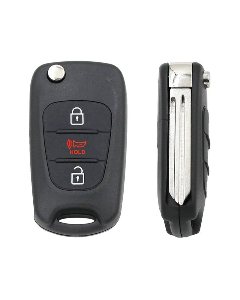 Funkschlüsseletui 3 Tasten Fernbedienung Autoschlüssel Shell Für Kia Für Picanto Für Sportage Für K5 Für Rio Picanto Flip Folding Remote Key Case Autoschlüsselgehäuse(for Rio1) von SHUGWA