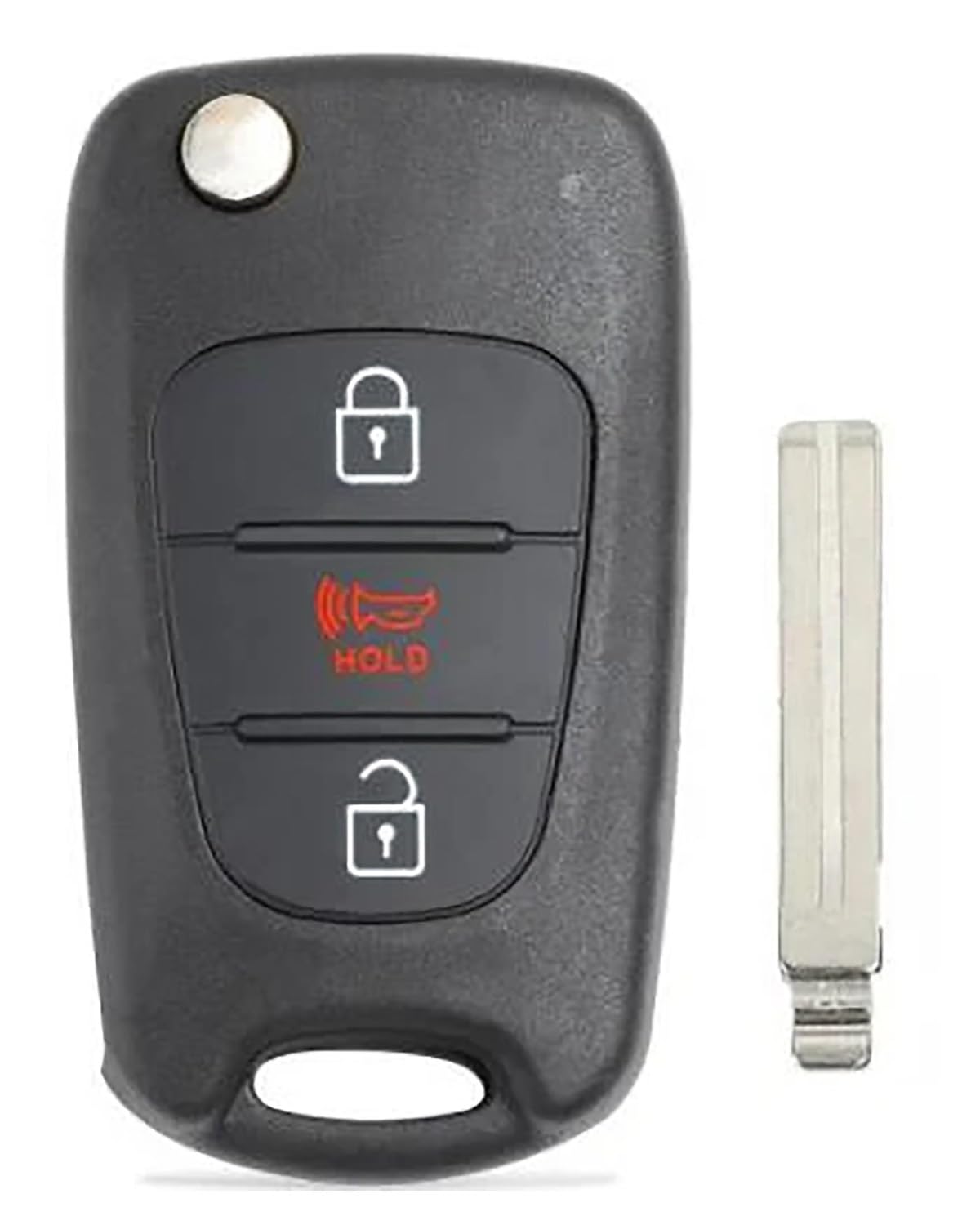 Funkschlüsseletui 3 Tasten Fernbedienung Autoschlüssel Shell Für Kia Für Picanto Für Sportage Für K5 Für Rio Picanto Flip Folding Remote Key Case Autoschlüsselgehäuse(for Soul) von SHUGWA