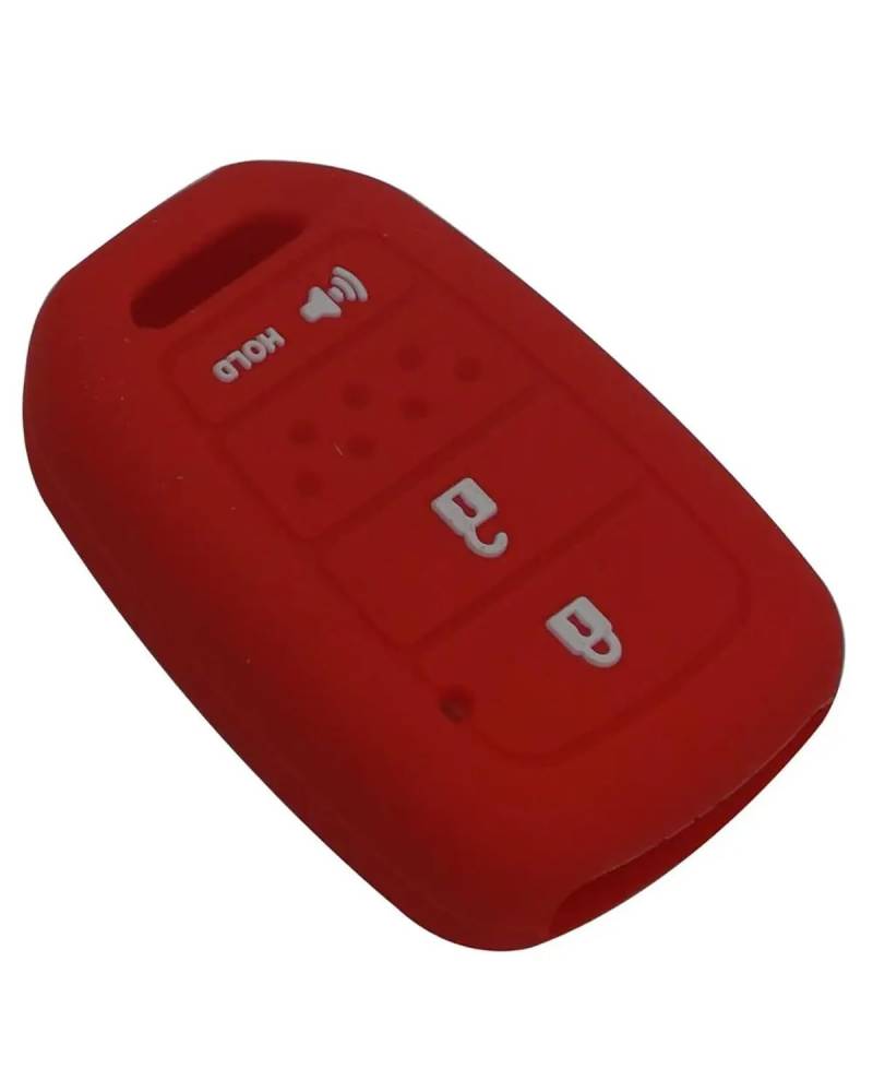 Funkschlüsseletui 3 Tasten Silikon Auto Schlüsselanhänger Abdeckung Fall Shell Für HRV Für Accord Für Fit Remote Mit Hold Autoschlüsselgehäuse(Red) von SHUGWA