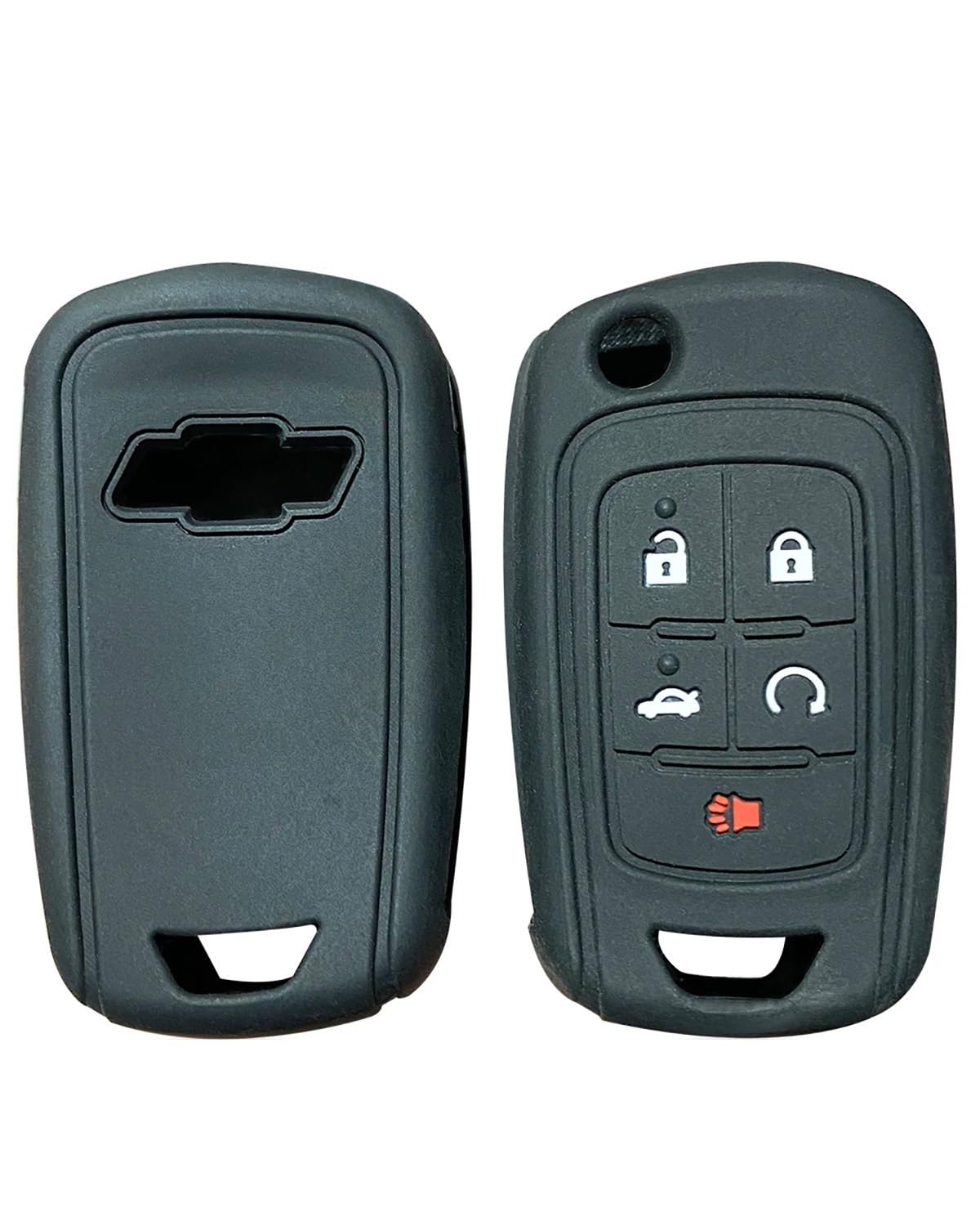 Funkschlüsseletui Autoschlüsseletui Schlüsselabdeckung Halter Für Spark NG Für Orlando Prism Für Trax Cruze Cobalt Aveo T300 Klappschlüsselbund Schlüsselanhänger Autoschlüsselgehäuse(Black(5 buttons)) von SHUGWA