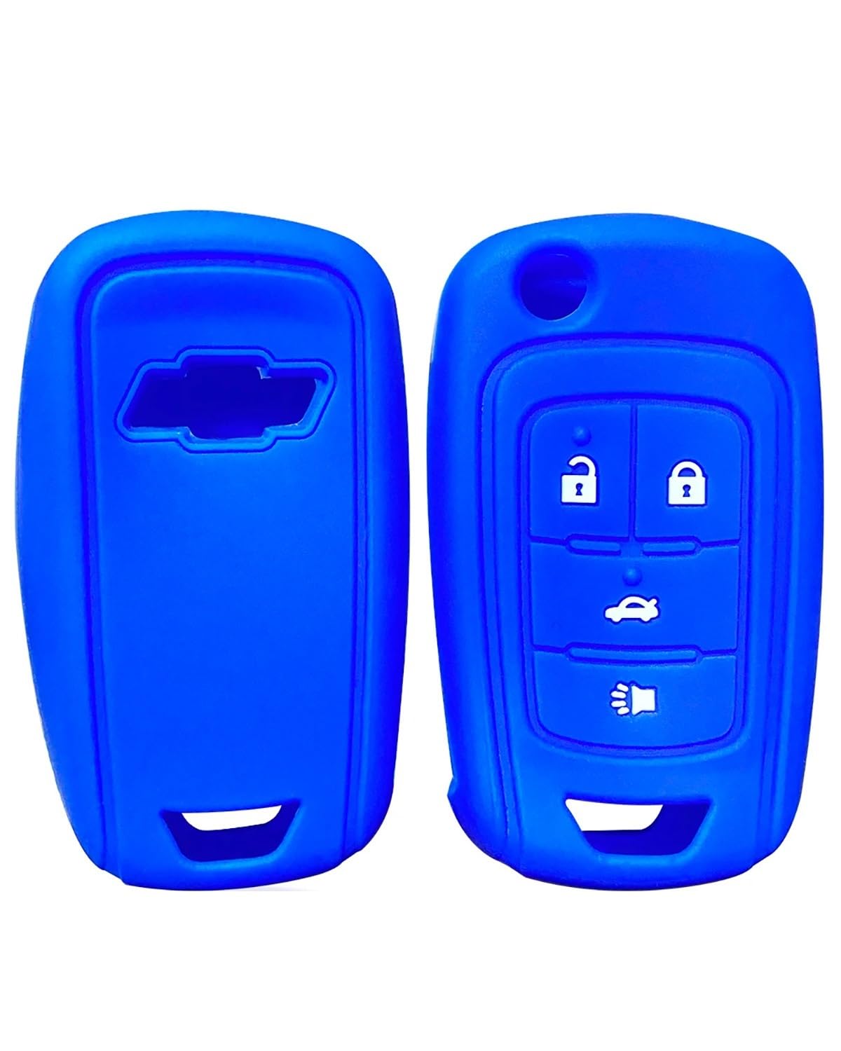 Funkschlüsseletui Autoschlüsseletui Schlüsselabdeckung Halter Für Spark NG Für Orlando Prism Für Trax Cruze Cobalt Aveo T300 Klappschlüsselbund Schlüsselanhänger Autoschlüsselgehäuse(Blue(4 Buttons)) von SHUGWA