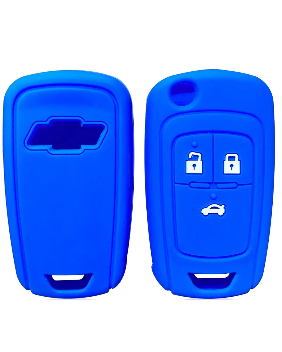 Funkschlüsseletui Autoschlüsseletui Schlüsselabdeckung Halter Für Spark NG Für Orlando Prism Für Trax Cruze Cobalt Aveo T300 Klappschlüsselbund Schlüsselanhänger Autoschlüsselgehäuse(Blue(3 Buttons)) von SHUGWA