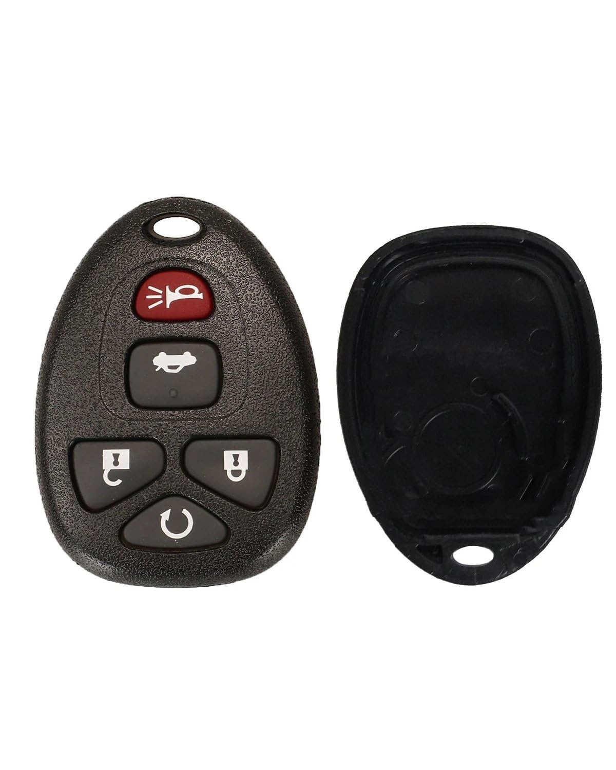 Funkschlüsseletui Fernbedienung Autoschlüssel Shell Cover Fall Styling Fob Blank Für Pontiac Für Buick Keyless Entry Fall 5 Tasten Gummi Pad Autoschlüsselgehäuse(with Battery Holder) von SHUGWA