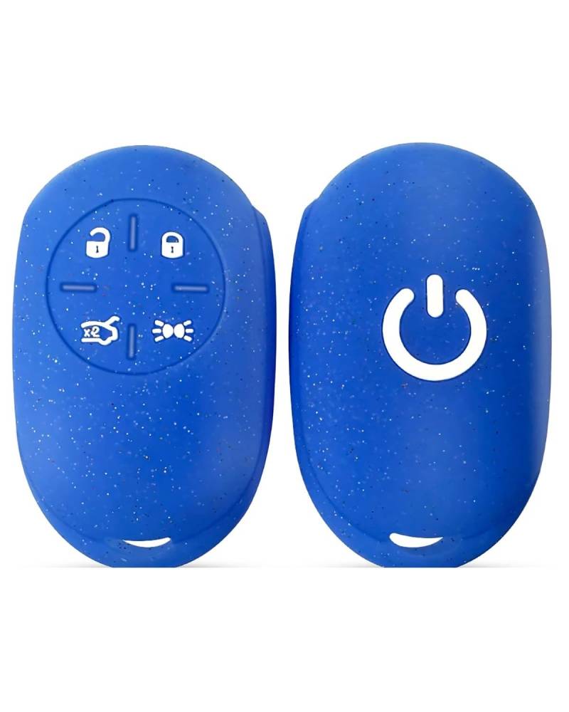 Funkschlüsseletui Für 500 500e 2023 Auto-Fernschlüsselgehäuse Silikonkette Schlüsselabdeckung Halter 4 Tasten Protecor Shell Fob Autoschlüsselgehäuse(Blue 1PC) von SHUGWA