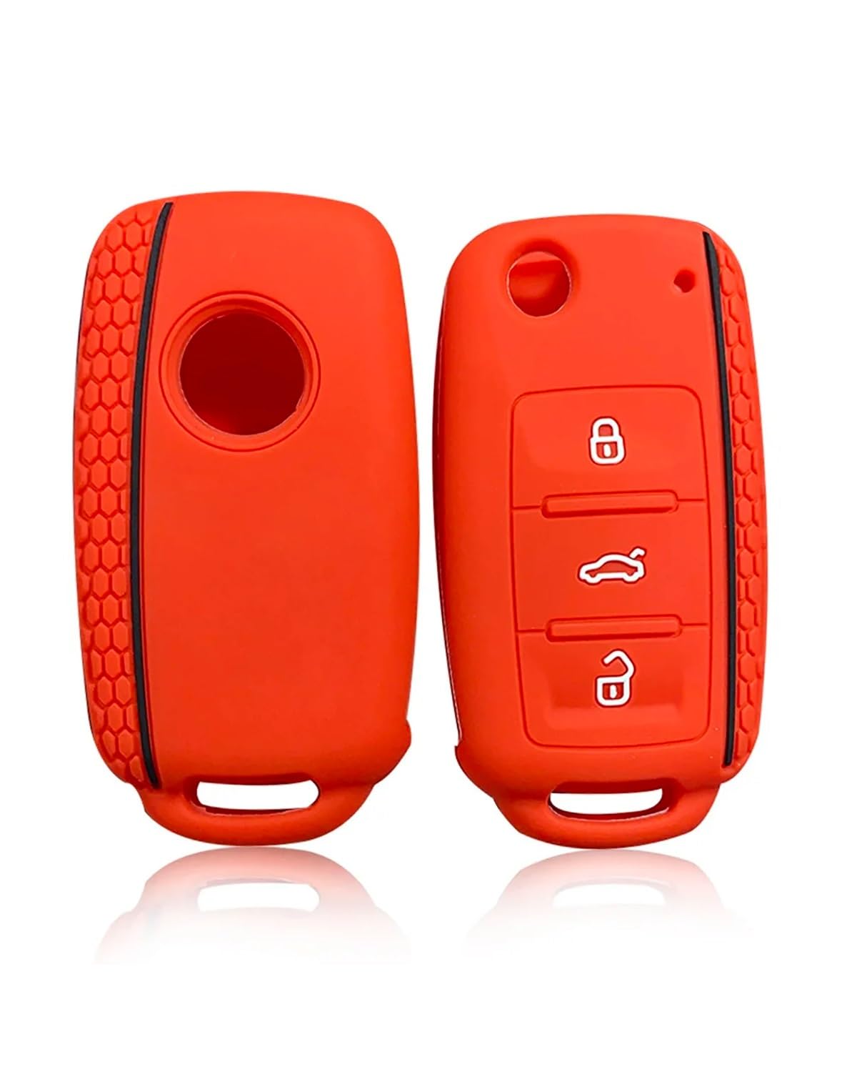 Funkschlüsseletui Für Golf Für Bora Für Jetta Für Skoda Für Yeti Für Superb Für Rapid Für Octavia Für SEAT Leon Ibiza Autoschlüsselgehäuse Autoschlüsselgehäuse(Red) von SHUGWA