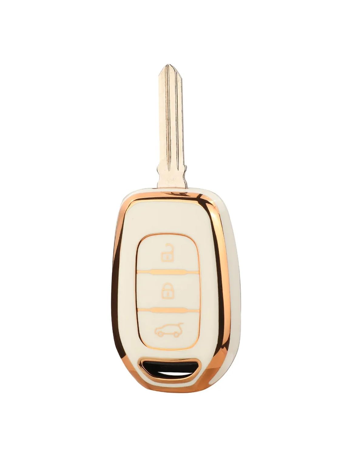 Funkschlüsseletui TPU Autoschlüssel Shell Fall Fob Für Sandero Für Dacia Für Logan 2/3 Tasten Autoschlüsselgehäuse(3B White) von SHUGWA