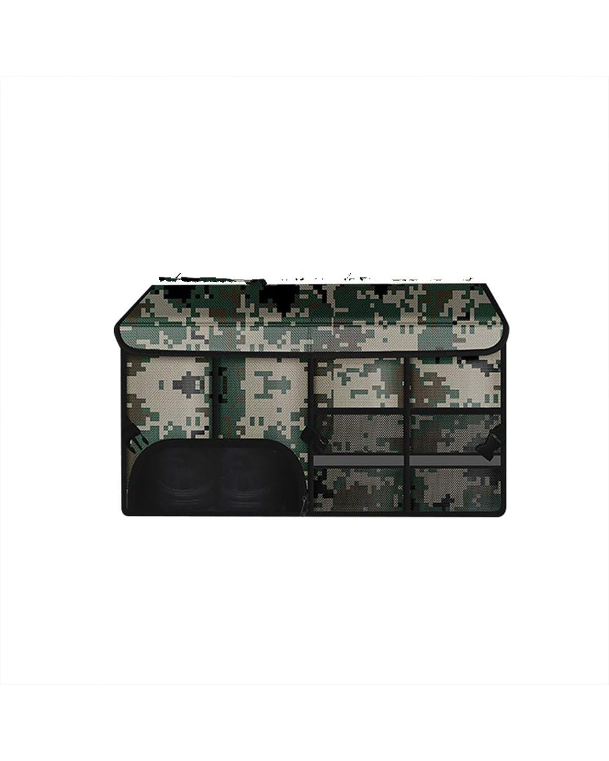 Gepäcknetz Auto Faltbare Auto-Aufbewahrungsbox Große Kapazität Kofferraum-Organizer Mit Deckel Aufbewahrungsbox Für Den Außenbereich Camping-Van SUV Auto-Box-Zubehör Kofferraum Organizer(A Camouflage) von SHUGWA