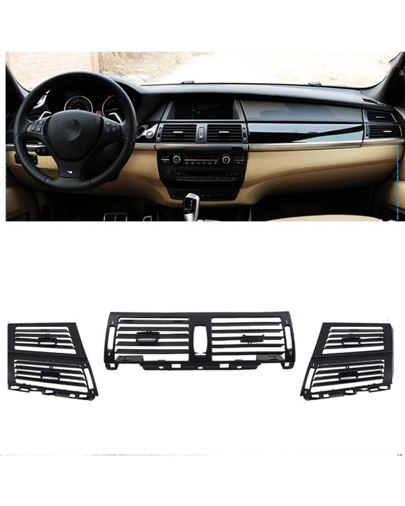 Grille Vent Klimaanlage Für X5 E70 2007-2013 Für X6 E71 E72 2008-2014 Auto Air Outlet Vent Grille Conditioner AC Panel Abdeckung Grill Rahmen Auto Kit Auto A C Entlüftung(3PCS L-R-Center) von SHUGWA